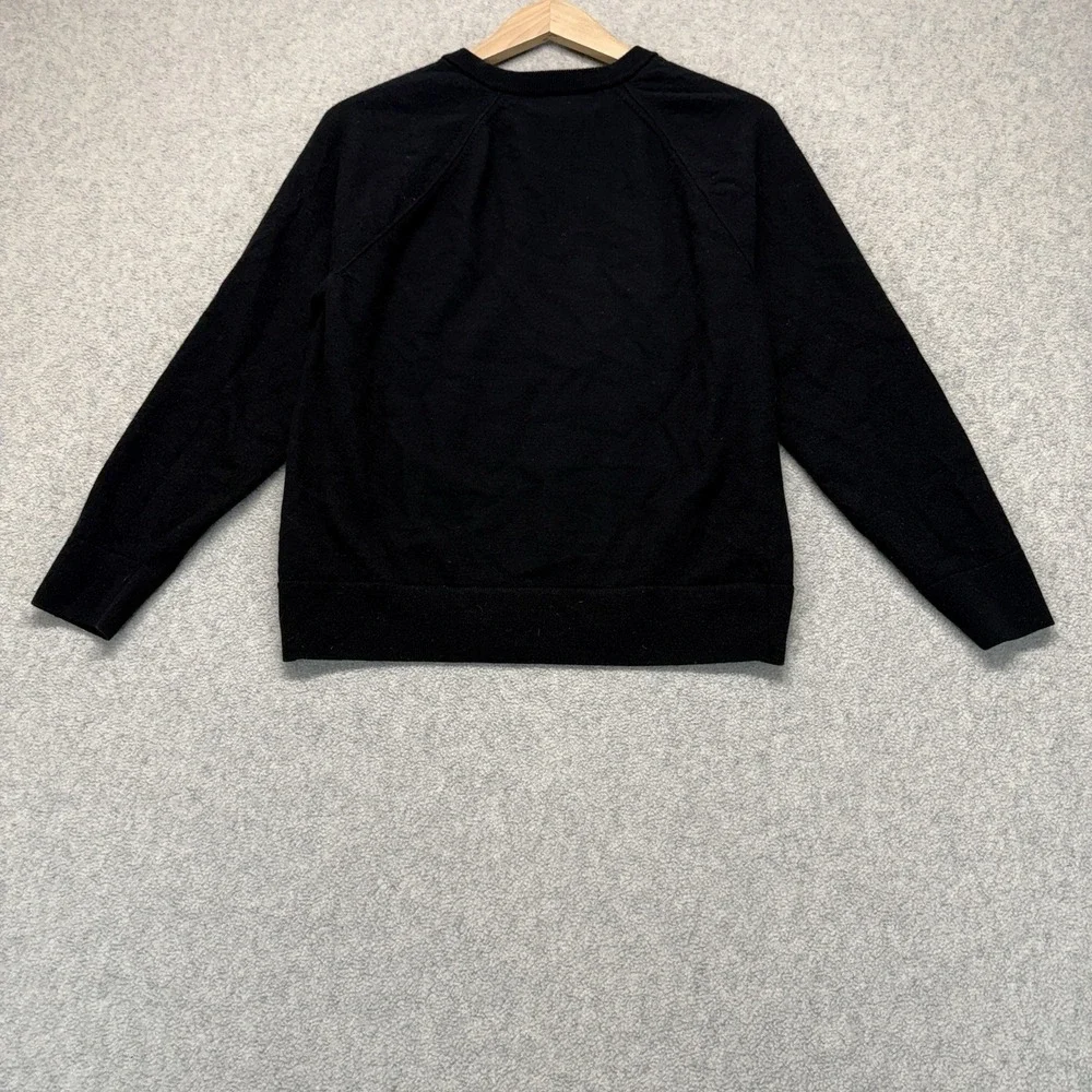 Banana Republic Mens Merino Wool Sweater Black Crew Neck Pullover Italian Yarn L